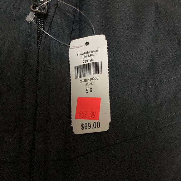 New L.L.Bean Snow Bibs Size 5-6 color Black - Picture 4 of 8